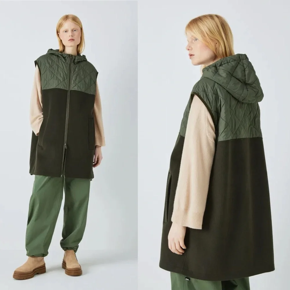NWT Weekend Max Mara Nastro Colour Block Longline Gilet Vest Jacket Quilted - Picture 1 of 7